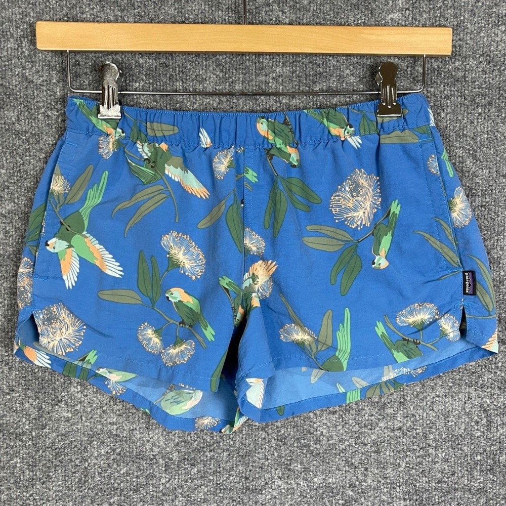 Patagonia Baggies Shorts Womens S Blue Bird Floral Print